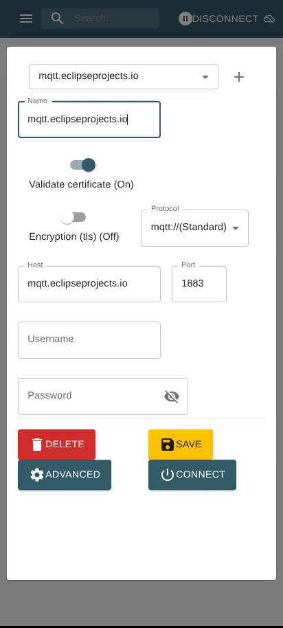 MQTT Explorer on Mobile